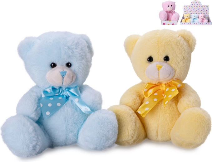 Plys-bamse 15 cm med sløjfe