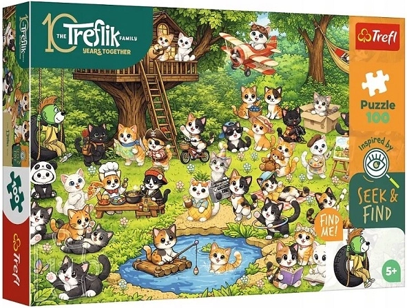 Trefl Seek and Find puslespil Katteverden 100 brikker