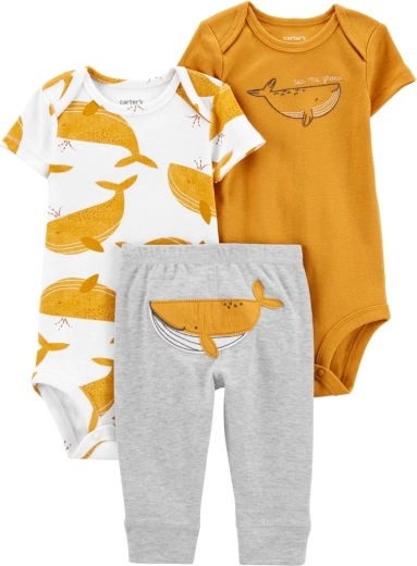 Carter’s 3-delt babysæt – 2× kortærmet body og leggings Green Firefly, neutral