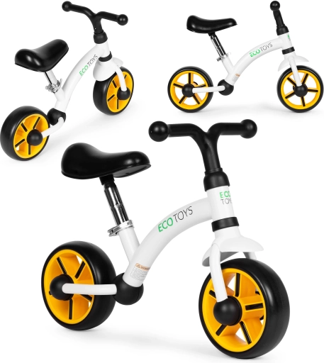 Løbecykel til børn med EVA-hjul og justerbart sæde ECOTOYS, sort