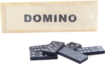 Trædomino i æske