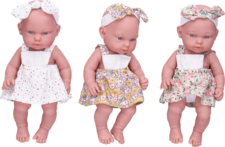 Babydukke med sløjfe 26 cm - 1 stk.