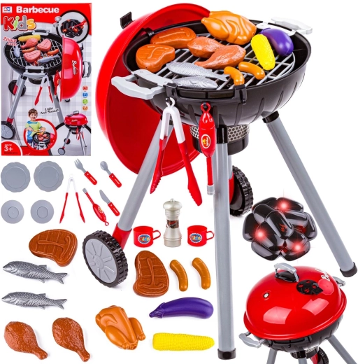Børnegrill på ben med låg og tilbehør