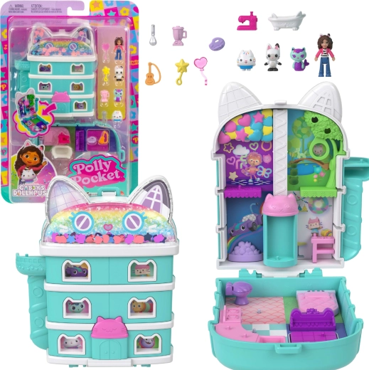 Polly Pocket kompakt s Kattehuset GABBY’S DOLLHOUSE