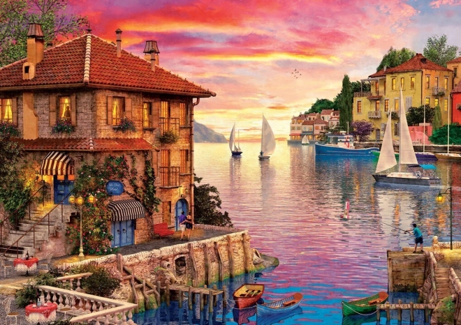 Puzzle kunstpuslespil middelhavshavn 1500 brikker