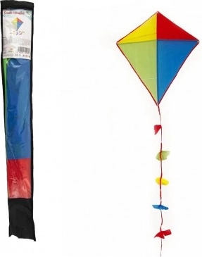 Farverig flyvende drage af nylon 70x60 cm