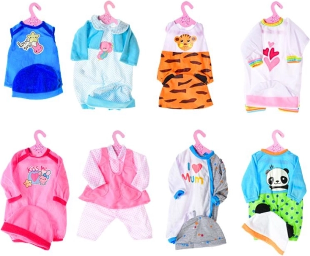 Dukkeoutfit til babydukke 38–40 cm – 8 varianter