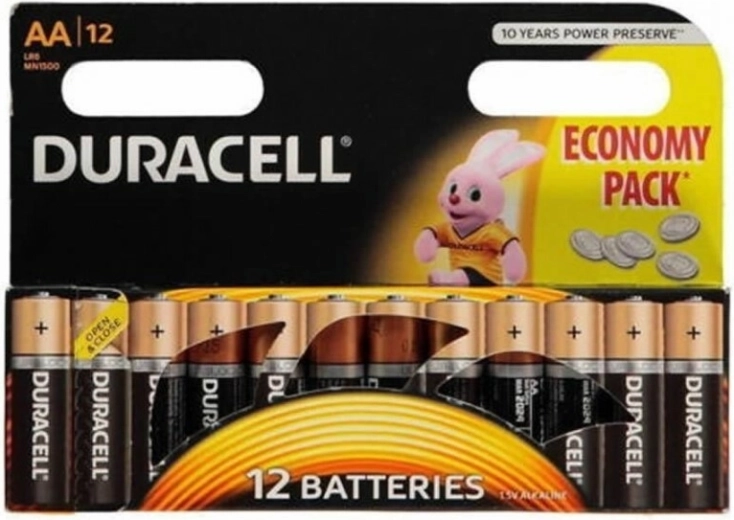 Alkalinebatterier AA DURACELL MN1500, pakke med 12 stk.