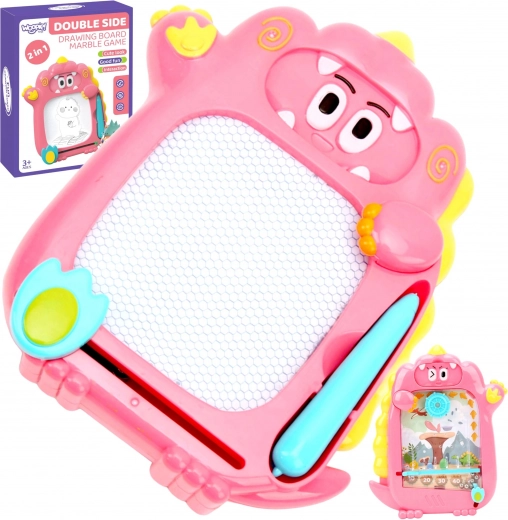 woopie magnetisk tegnetavle 2-i-1 med magisk tegneplade og flipperspil – pink