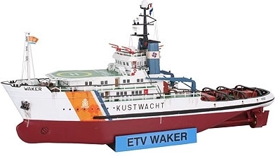 Plastikmodel af skibet Kustwacht Waker 1:200