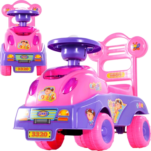 Løbecykel og gåvogn til piger med 17 melodier