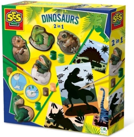 SES dinosaurus-gipsafstøbninger 2-i-1