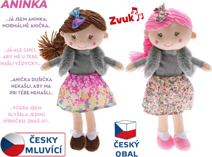 Talende stofdukke Aninka 30 cm