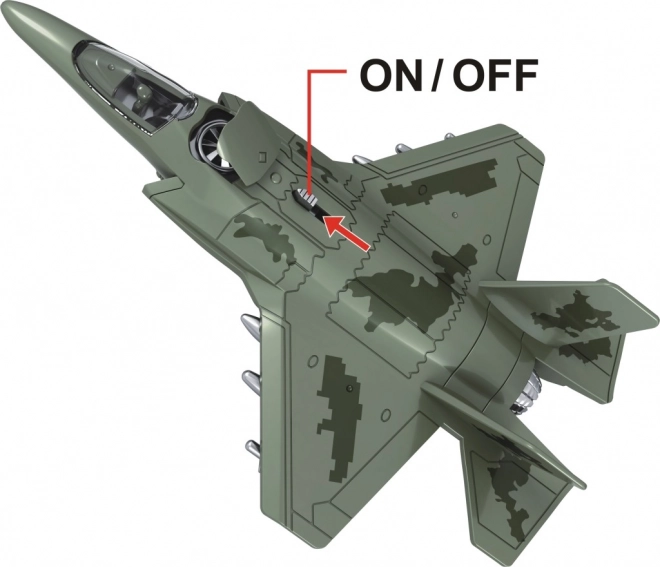 Model jagerfly 1:16 med lys- og lydeffekter