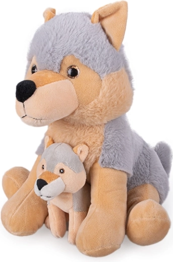 Plys husky med hvalp 25 cm