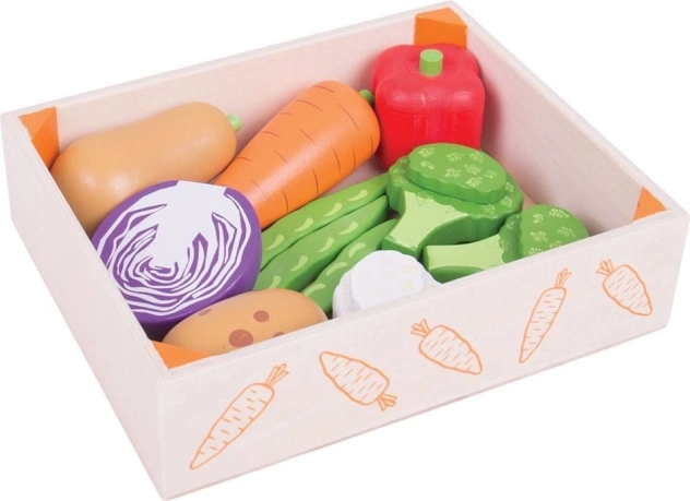 Kasse med Grøntsager Bigjigs Toys