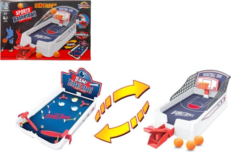 Bordspil færdighed 2-i-1 pinball og basketball