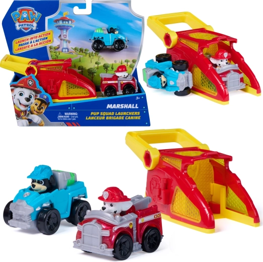 Paw Patrol Pup Squad-affyringsrampe Marshall med køretøj Rex – 2 stk.