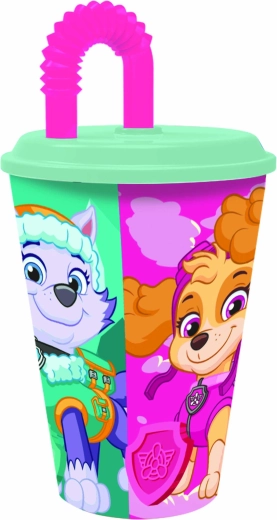 Plastikkop med sugerør PAW Patrol 430 ml