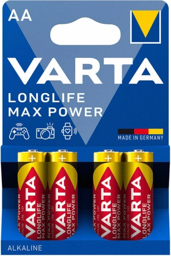 Varta Longlife Max Power alkaliske batterier AA, 4 stk.