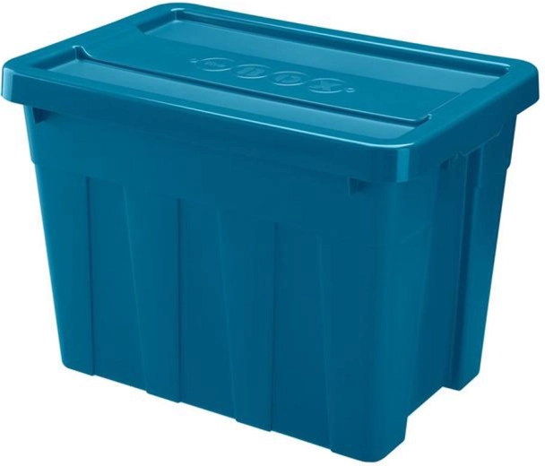 Plastisk opbevaringsboks med låg 65 l HEIDRUN