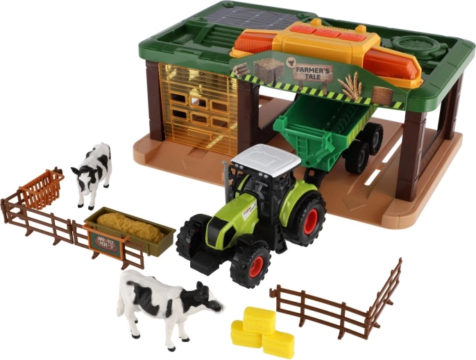 Traktor med trailer til landbrugsarbejde
