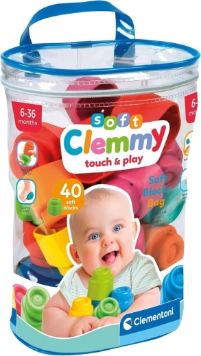 Clementoni Soft Clemmy bløde klodser til babyer – 40 stk.