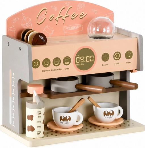 Realistisk trækaffemaskine som på en café