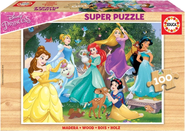 Træpuslespil DISNEY prinsesser 100 brikker EDUCA
