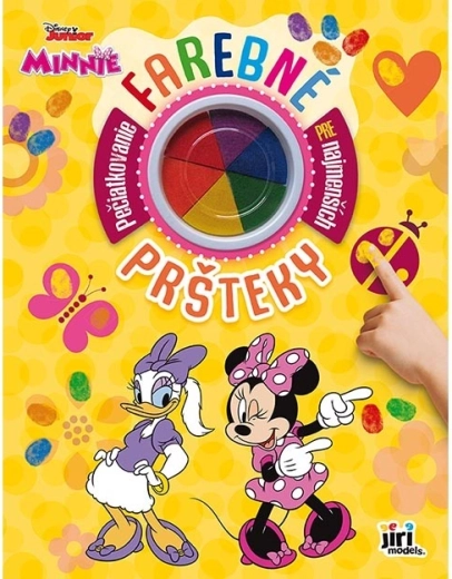 farverige fingerfarver med Minnie Mouse-bog
