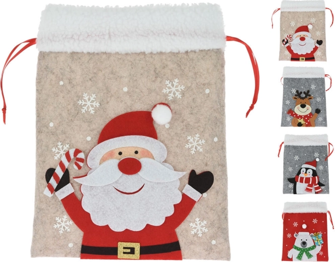 Julepose i filt med print 26 cm