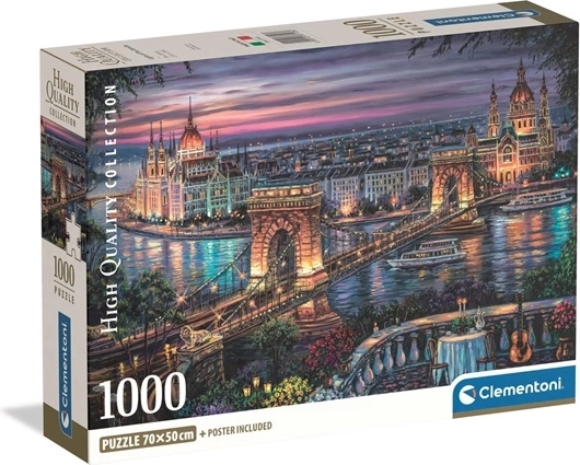 Clementoni puzzle Compact Lys på Donau 1000 brikker