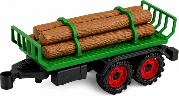 Trætrailer med træstammer til realistisk leg