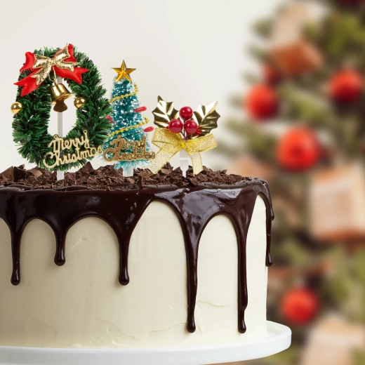Festlig pynt til juledesserter