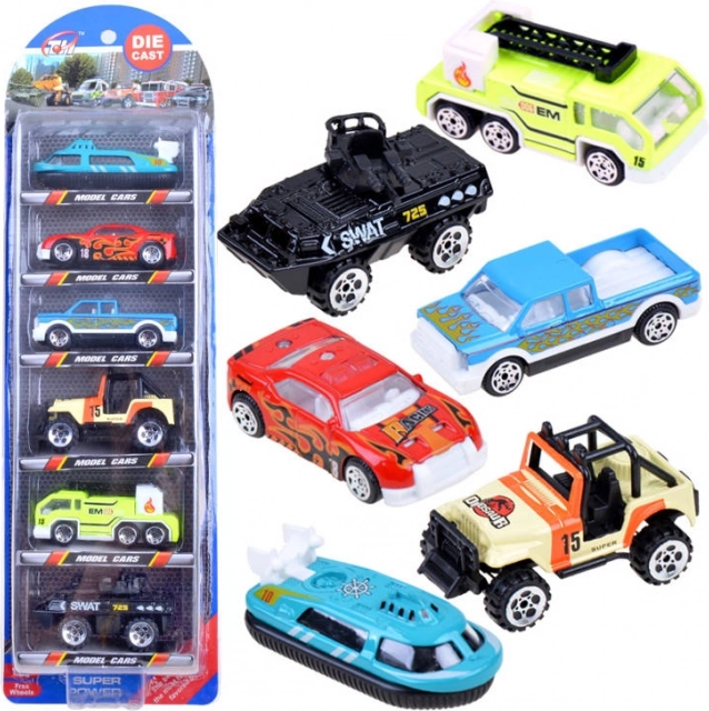 Metalbiler – sæt med militærkøretøjer, 6 stk. – Mix