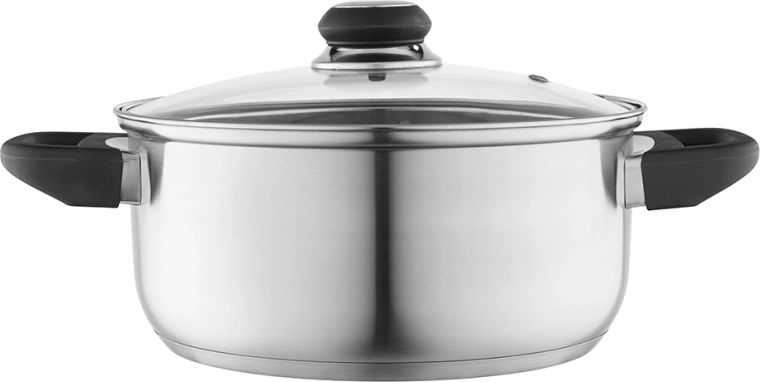Altom Design rustfri gryde Emilio 3,2 l / 22 cm med glaslåg