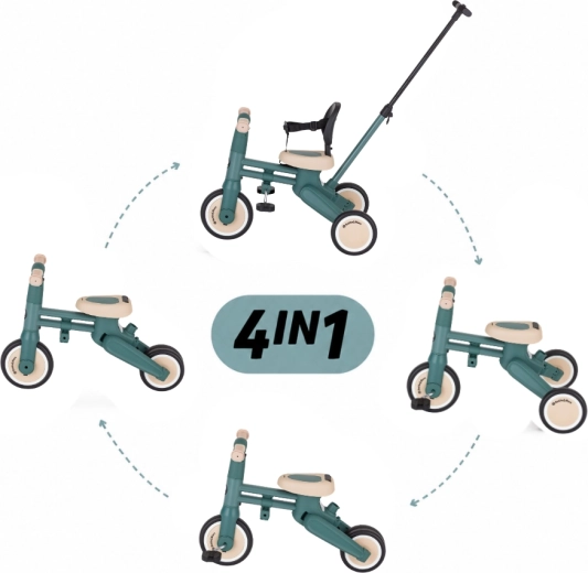 Petite&Mars multifunktionel trehjulet cykel 4-i-1 Drift misty green