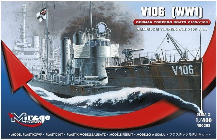 Mirage byggesæt torpedobåd SMS V106 1:400