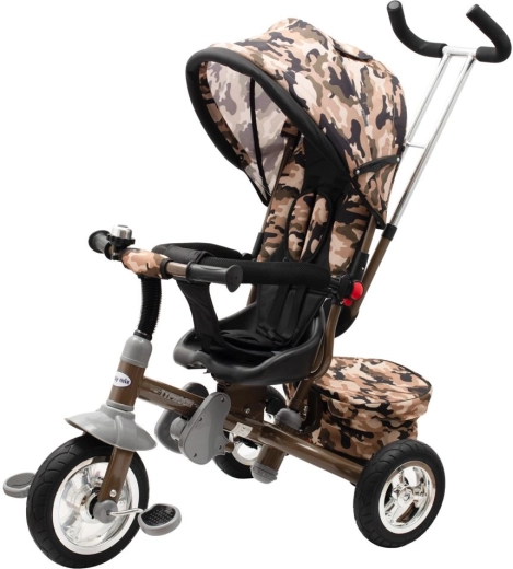 Børnetrehjulet cykel 3-i-1 med drejeligt sæde 360° Baby Mix Typhoon, army
