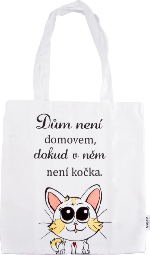 Bomuldstaske CAT HOME hvid