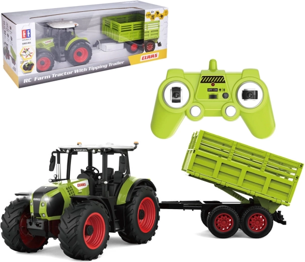RC-traktor Claas med anhænger med fjernbetjening - 1 stk.