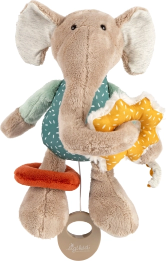 Sigikid udviklende plysdyr elefant med spilledåse 27 cm