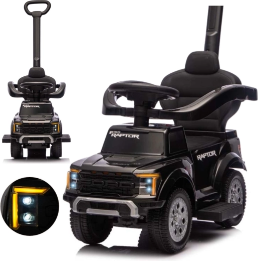 Milly Mally løbecykel til børn med styrestang Ford F-150 Raptor 3 i 1 sort