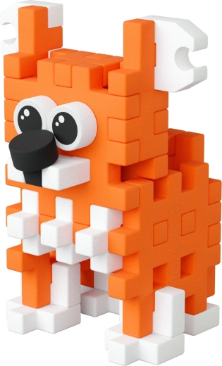 Sød corgi bygget af pixel-lignende klodser