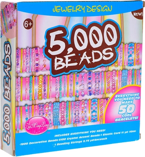 Stor kreativ sæt med plastperler til børn – 5000 stk med tilbehør
