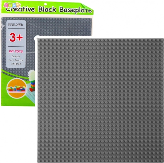 Byggeplade til byggesten grå 25,5 x 25,5 cm