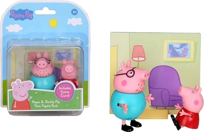 Peppa Pig figurinesæt med Peppa og Far Gris