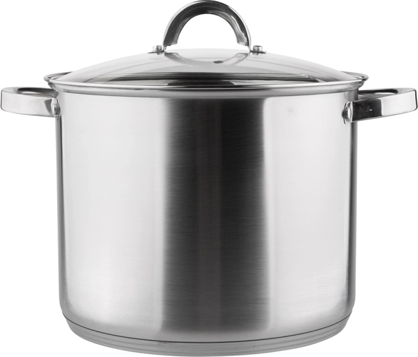 Fabio høj rustfri gryde med glaslåg 26 cm, 10,5 l