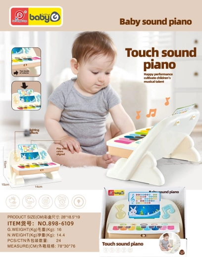 Farverigt touch-pianolegetøj med stativ