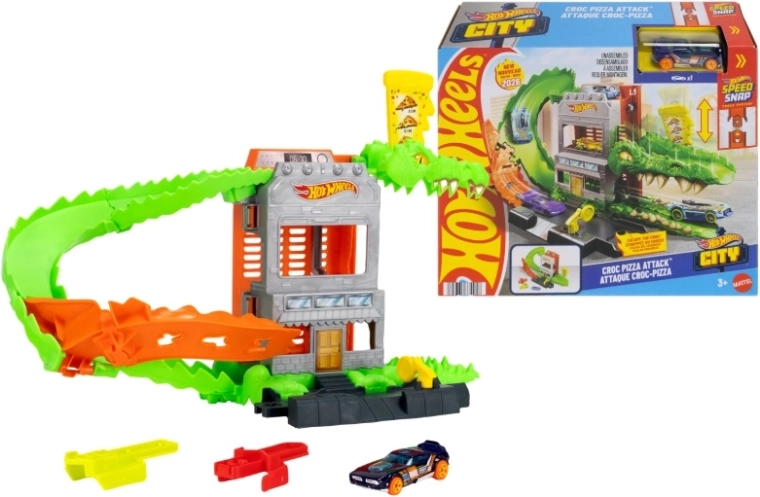 Hot Wheels krokodille – angreb på pizzeriaet (legesæt)